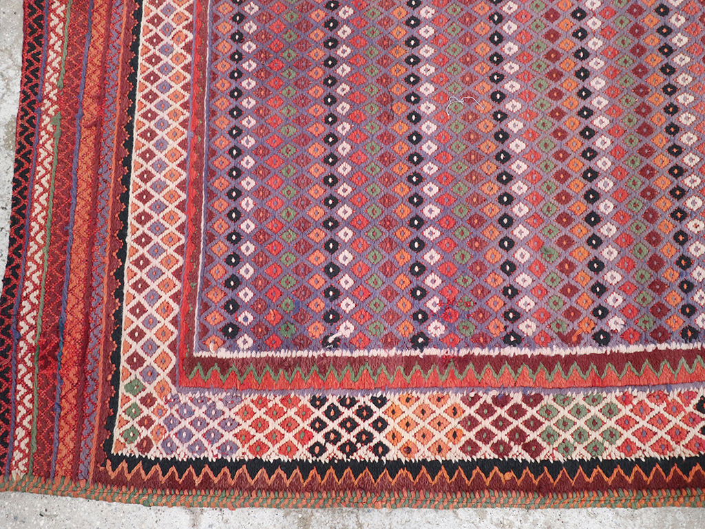 Vintage Persian Flatweave Kilim Accent Rug, No.25273 - Staging