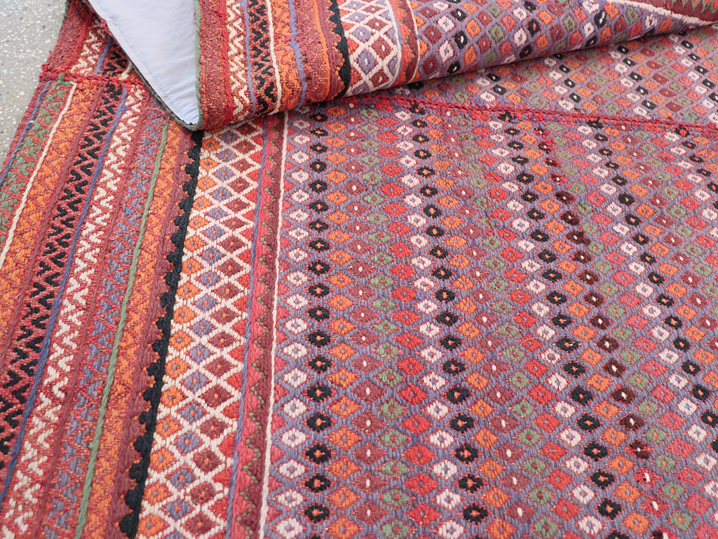 Vintage Persian Flatweave Kilim Accent Rug, No.25273 - Staging