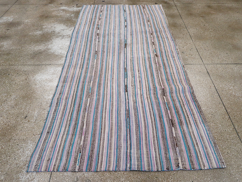 Vintage Persian Flatweave Kilim Accent Rug, No.25279 - Staging