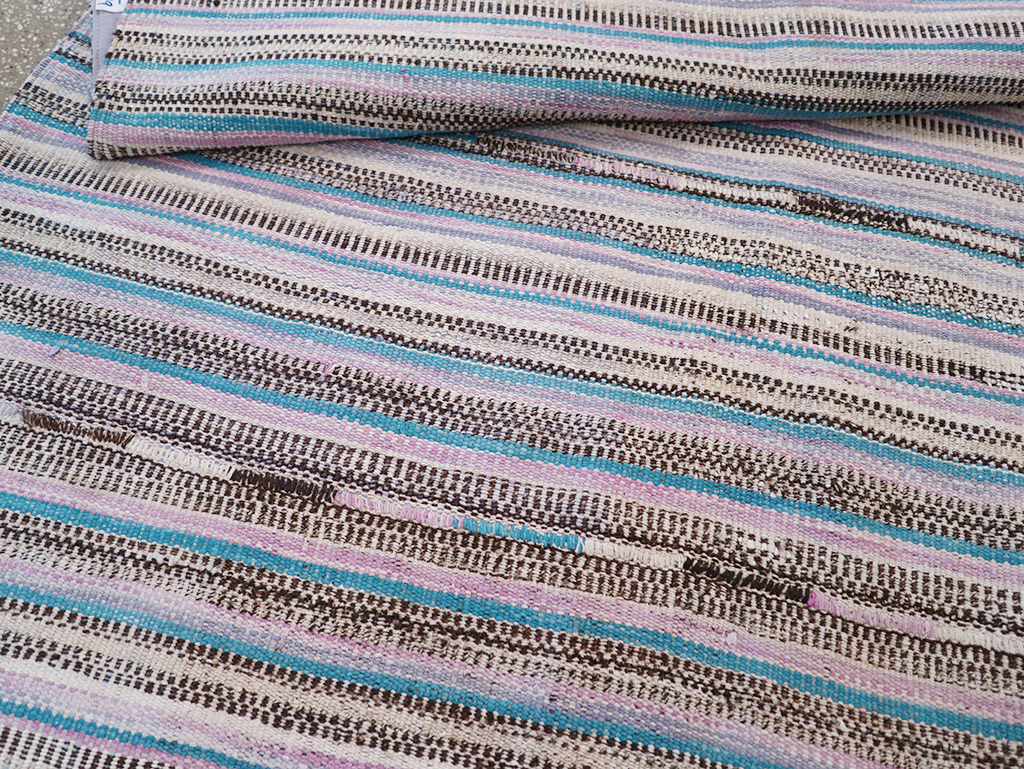 Vintage Persian Flatweave Kilim Accent Rug, No.25279 - Staging