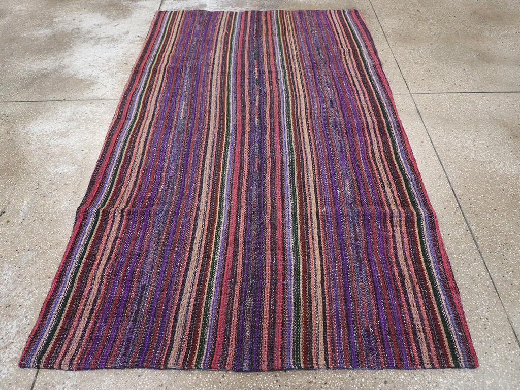 Vintage Persian Flatweave Kilim Accent Rug, No.25282 - Staging