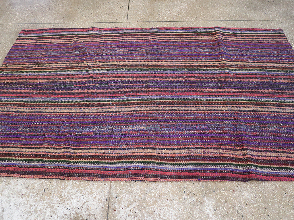 Vintage Persian Flatweave Kilim Accent Rug, No.25282 - Staging