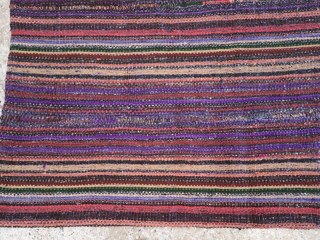 Vintage Persian Flatweave Kilim Accent Rug, No.25282 - Staging