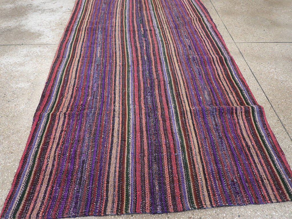 Vintage Persian Flatweave Kilim Accent Rug, No.25282 - Staging