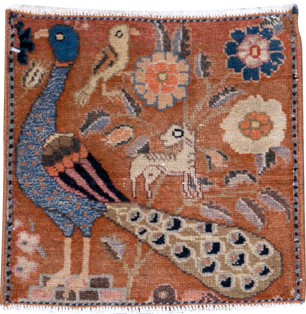 Vintage Persian Mahal Pictorial Rug (Pair: 1 of 2), No.25283 - Staging