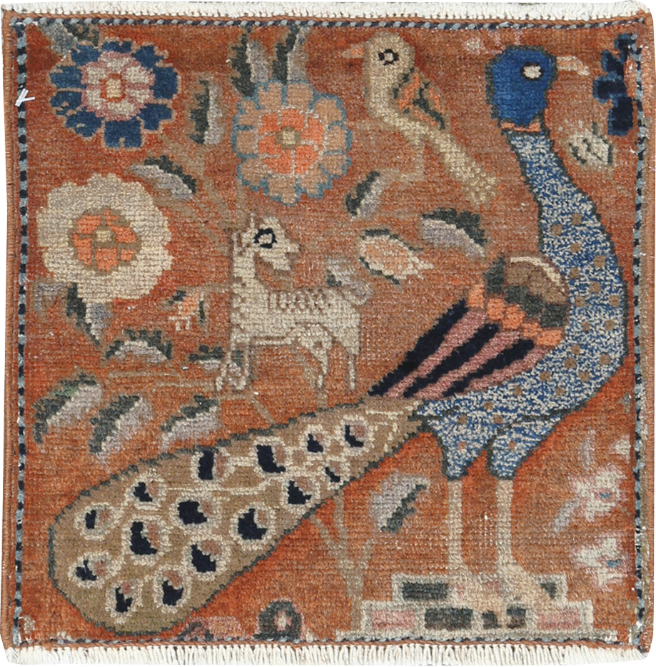 Vintage Persian Pictorial Tabriz Rug (Pair: 2 of 2), No.25284 - Staging