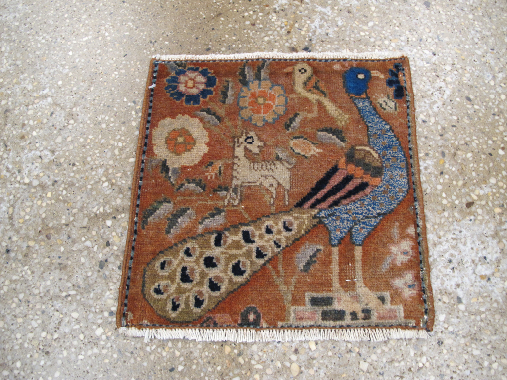 Vintage Persian Pictorial Tabriz Rug (Pair: 2 of 2), No.25284 - Staging