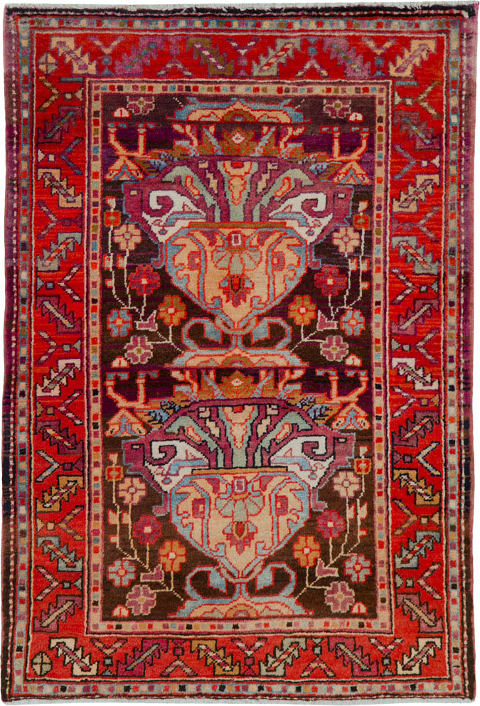 Vintage Persian Hamadan Rug, No.25295 - Staging