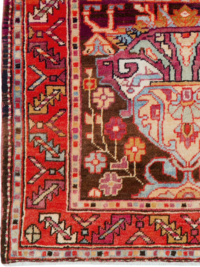 Vintage Persian Hamadan Rug, No.25295 - Staging