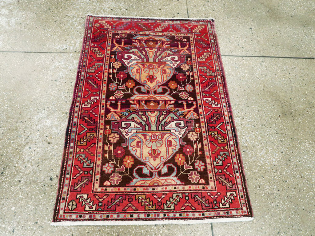 Vintage Persian Hamadan Rug, No.25295 - Staging