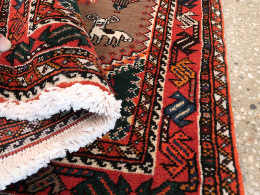 Vintage Persian Shiraz Pictorial Rug, No.25297 - Staging