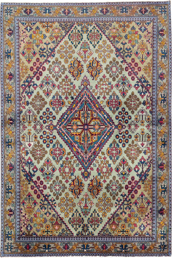 Vintage Persian Joshegan Rug (Pair: 1 of 2), No.25299 - Staging
