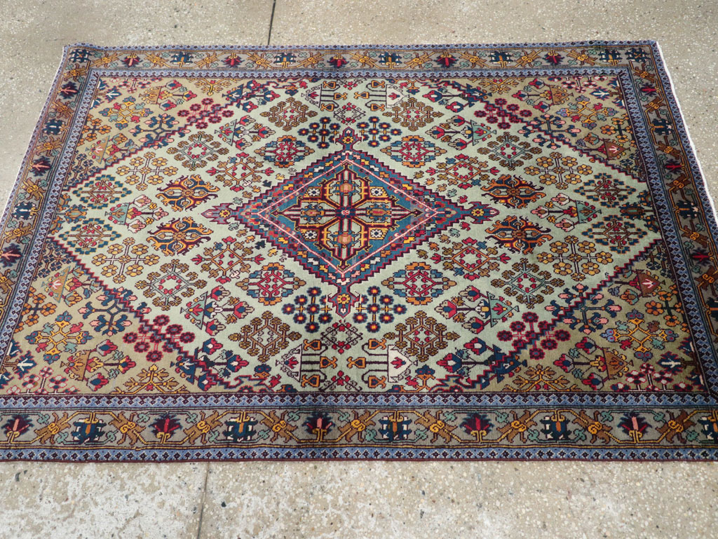 Vintage Persian Joshegan Rug (Pair: 1 of 2), No.25299 - Staging
