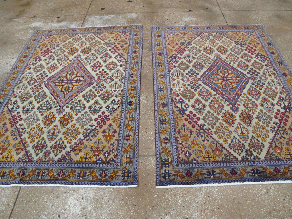 Vintage Persian Joshegan Rug (Pair: 1 of 2), No.25299 - Staging