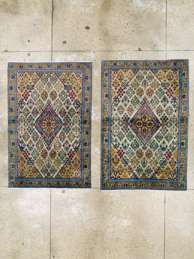 Vintage Persian Joshegan Rug (Pair: 1 of 2), No.25299 - Staging