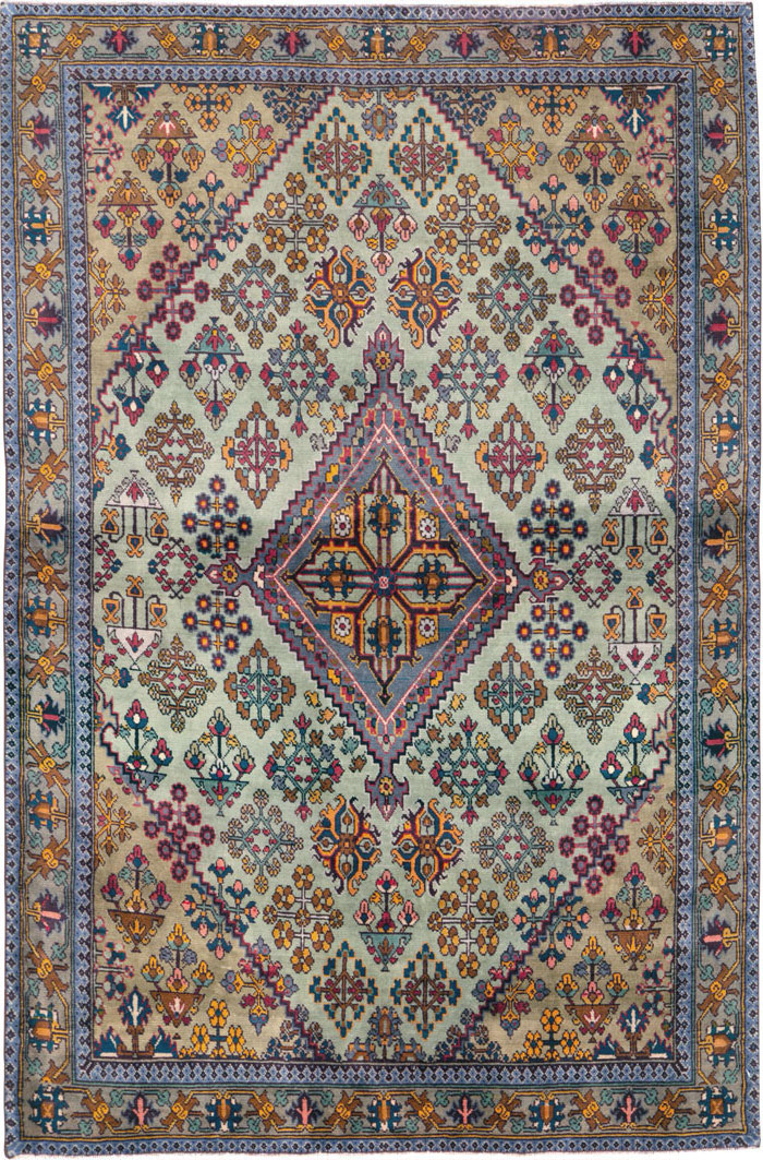 Vintage Persian Joshegan Rug (Pair: 2 of 2), No.25300 - Staging