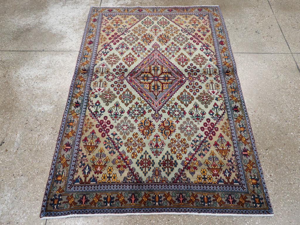 Vintage Persian Joshegan Rug (Pair: 2 of 2), No.25300 - Staging
