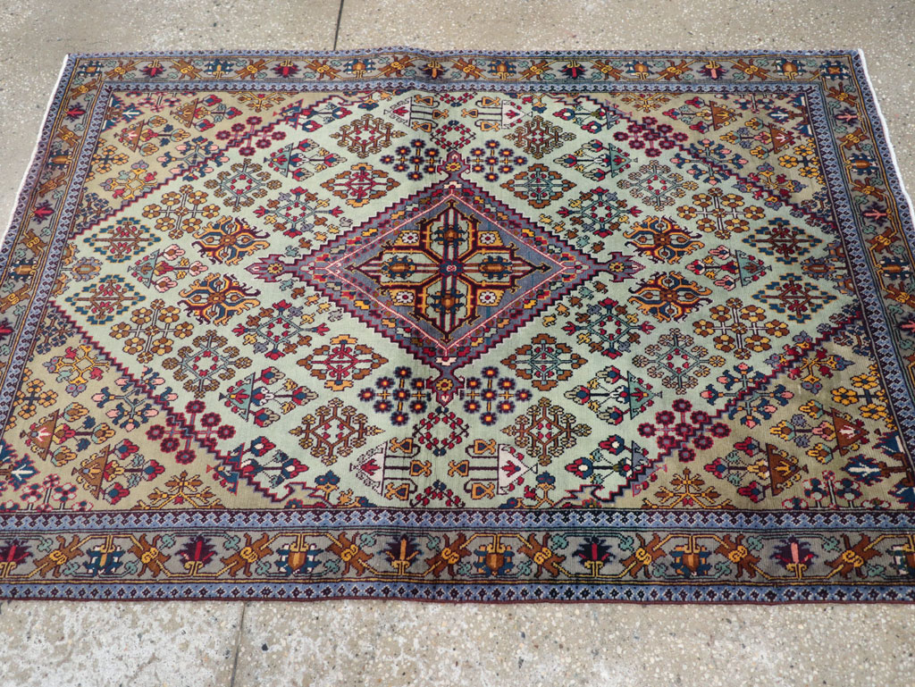 Vintage Persian Joshegan Rug (Pair: 2 of 2), No.25300 - Staging