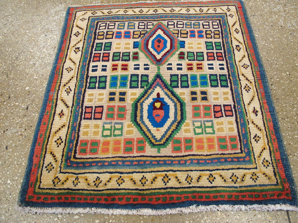 Vintage Persian Gabbeh Rug, No.25322 - Staging