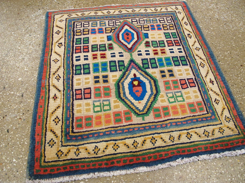 Vintage Persian Gabbeh Rug, No.25322 - Staging