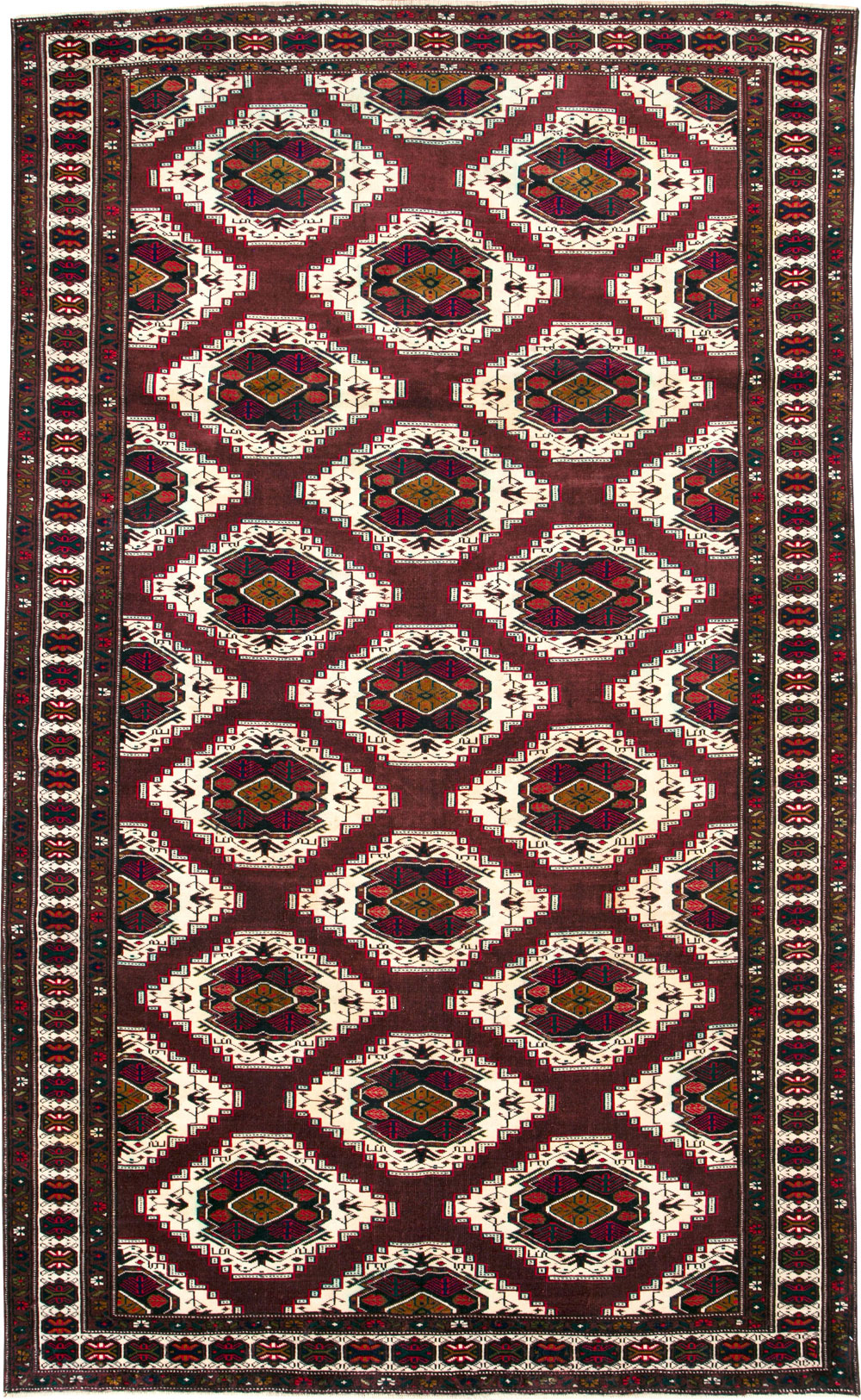 Vintage Central Asian Turkoman Carpet, No.25323 - Staging