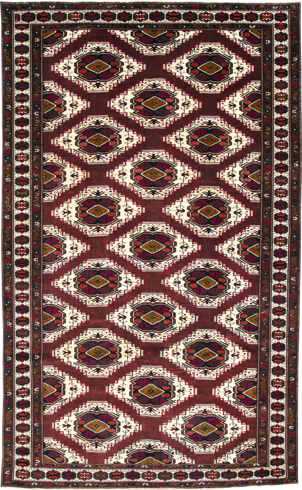 Vintage Central Asian Turkoman Carpet, No.25323 - Staging