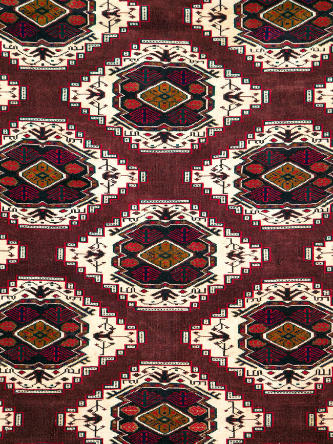 Vintage Central Asian Turkoman Carpet, No.25323 - Staging
