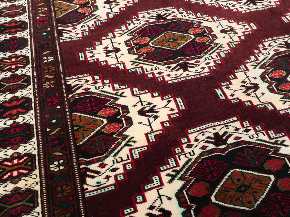 Vintage Central Asian Turkoman Carpet, No.25323 - Staging