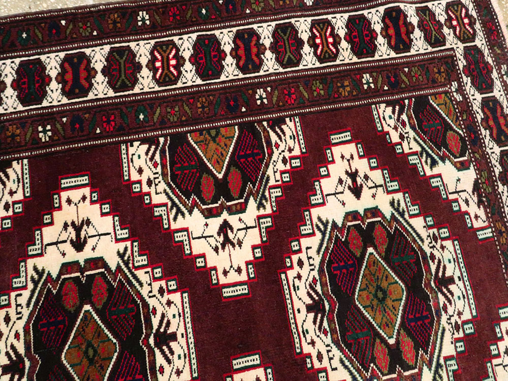 Vintage Central Asian Turkoman Carpet, No.25323 - Staging