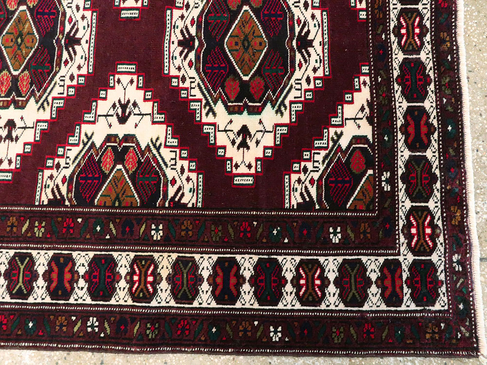 Vintage Central Asian Turkoman Carpet, No.25323 - Staging