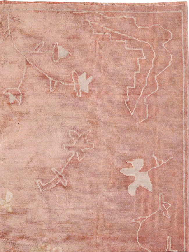 Antique Turkish Oushak Rug, No.25336 - Staging