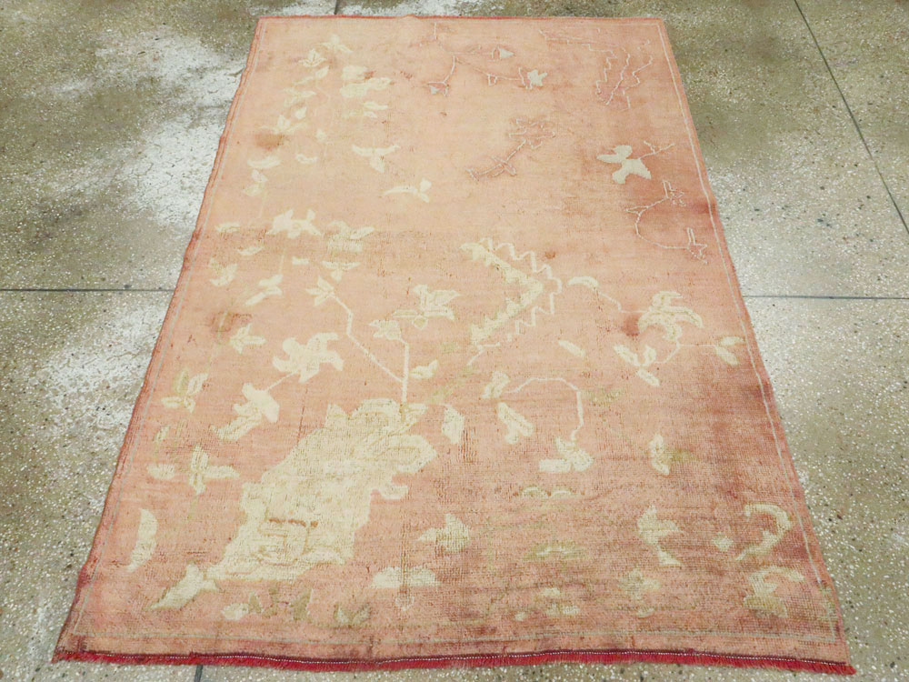Antique Turkish Oushak Rug, No.25336 - Staging