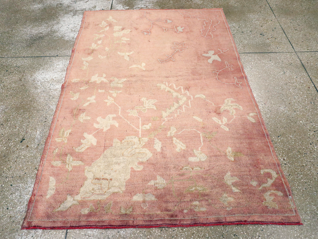 Antique Turkish Oushak Rug, No.25336 - Staging
