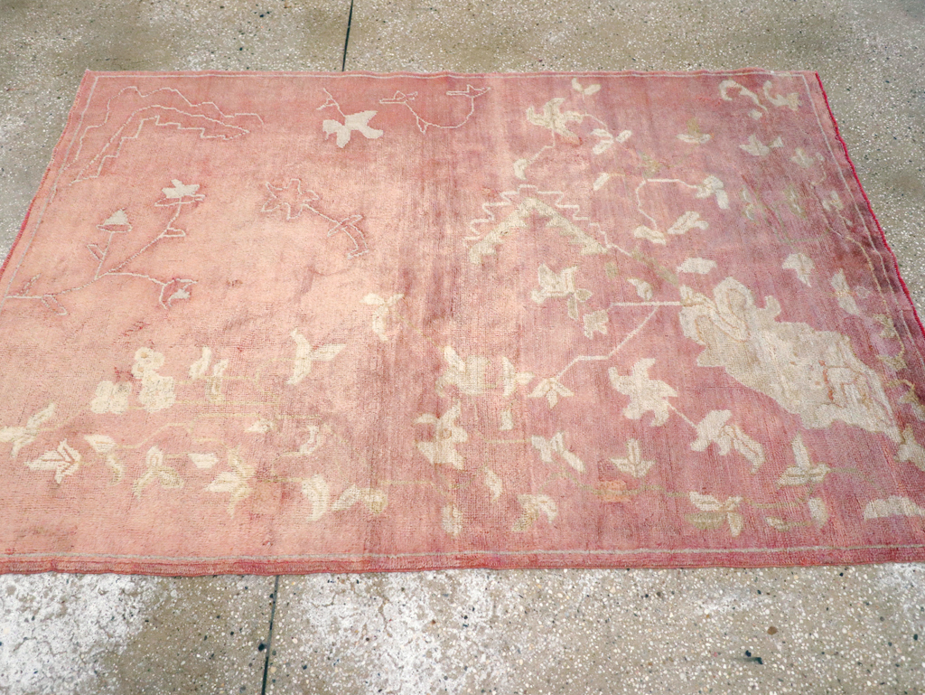 Antique Turkish Oushak Rug, No.25336 - Staging