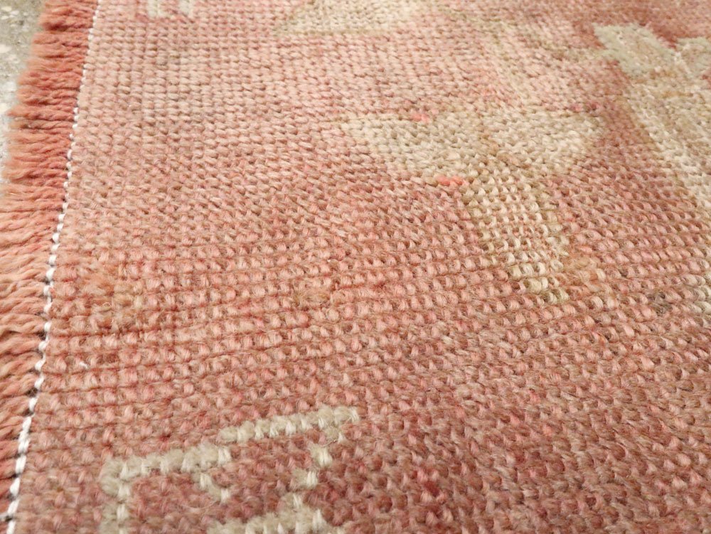 Antique Turkish Oushak Rug, No.25340 - Staging