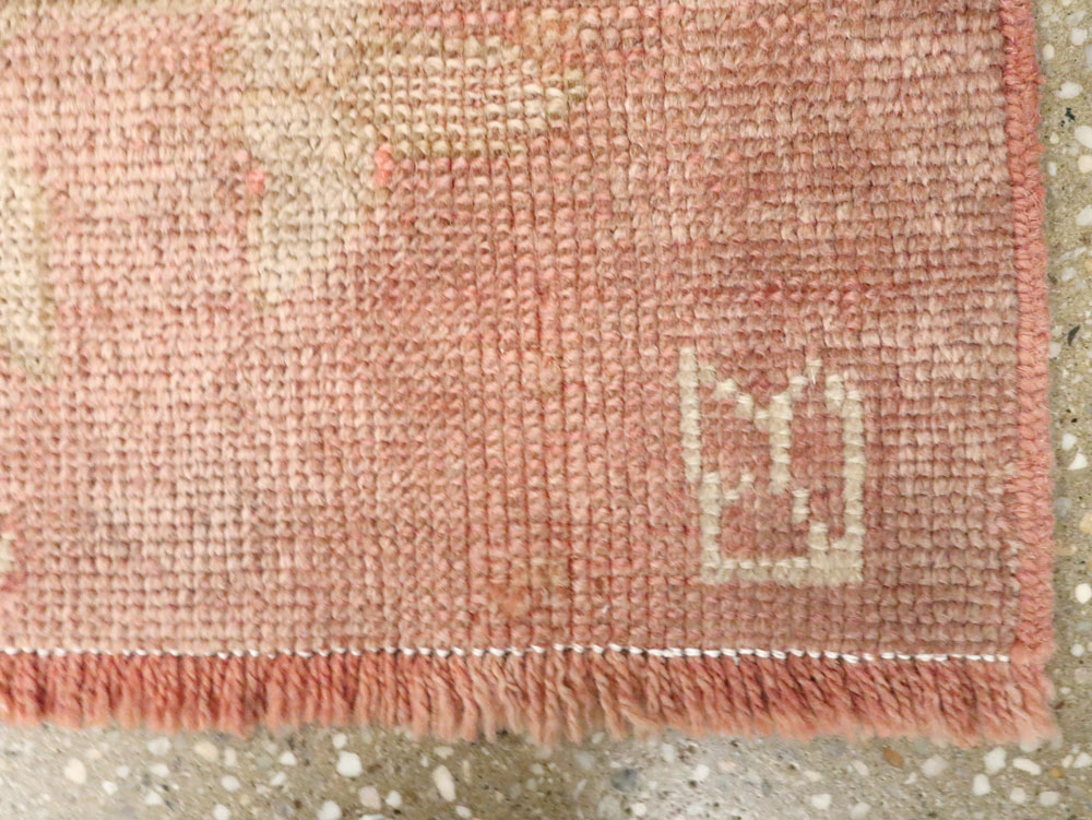 Antique Turkish Oushak Rug, No.25340 - Staging