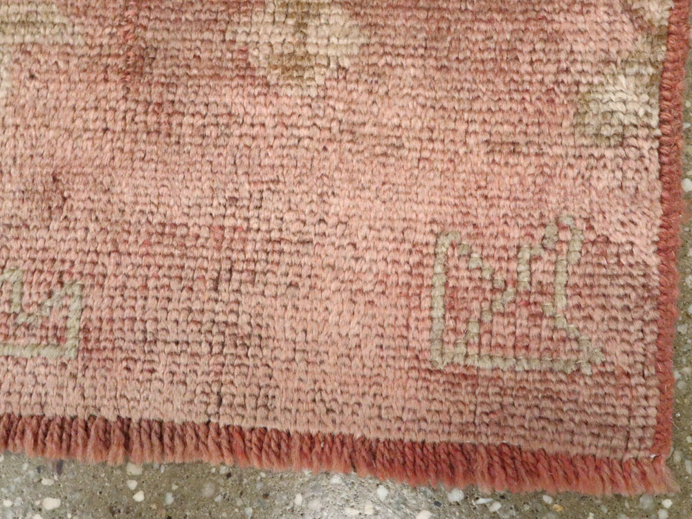 Antique Turkish Oushak Rug, No.25343 - Staging