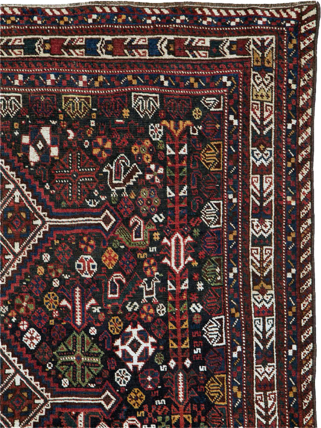 Vintage Persian Afshar Rug, No.25345 - Staging