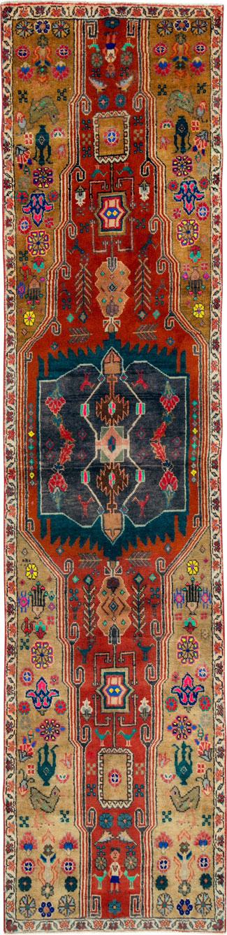 Vintage Persian Tabriz Runner, No.25348 - Staging
