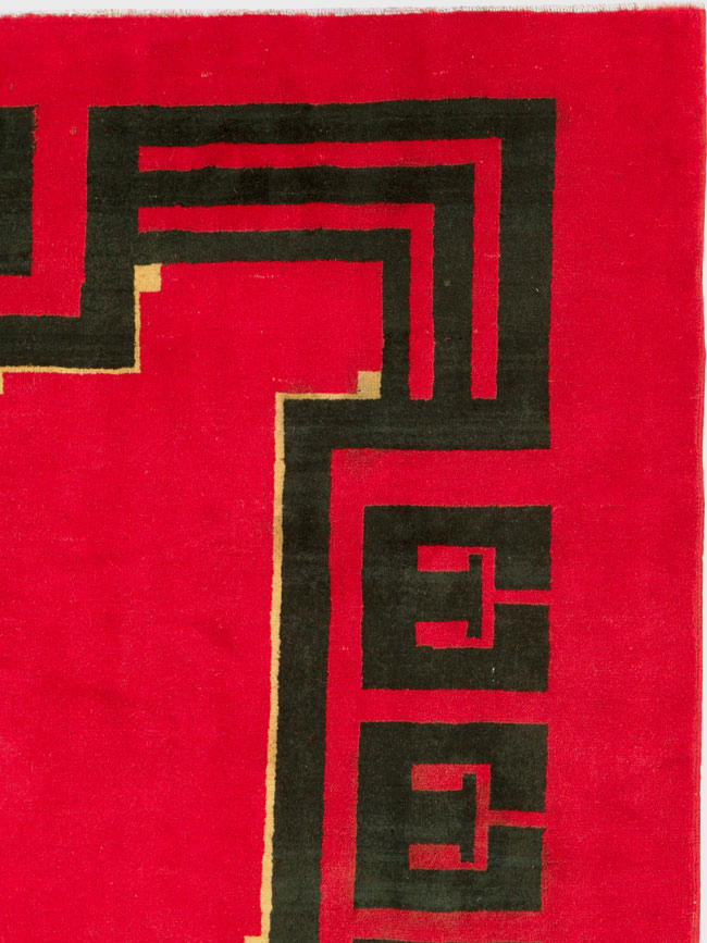 Vintage Persian Mashad Art Deco Rug Inspired By Edward McKnight Kauffer, No.25350 - Staging