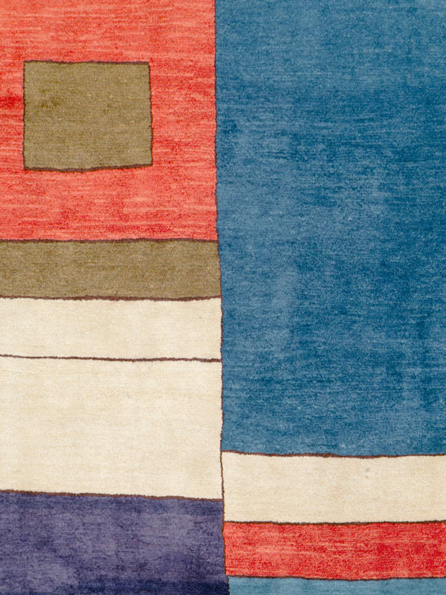 Vintage Persian Mahal Art Deco Carpet Inspired By Edward McKnight Kauffer, No.25353 - Staging