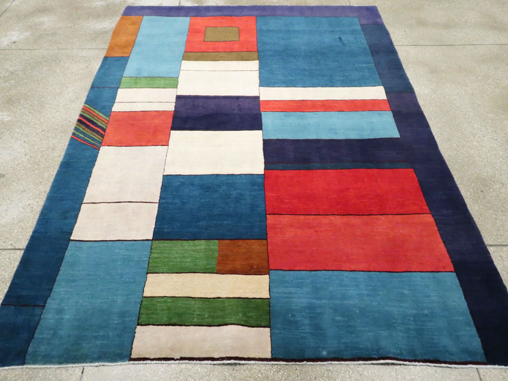 Vintage Persian Mahal Art Deco Carpet Inspired By Edward McKnight Kauffer, No.25353 - Staging