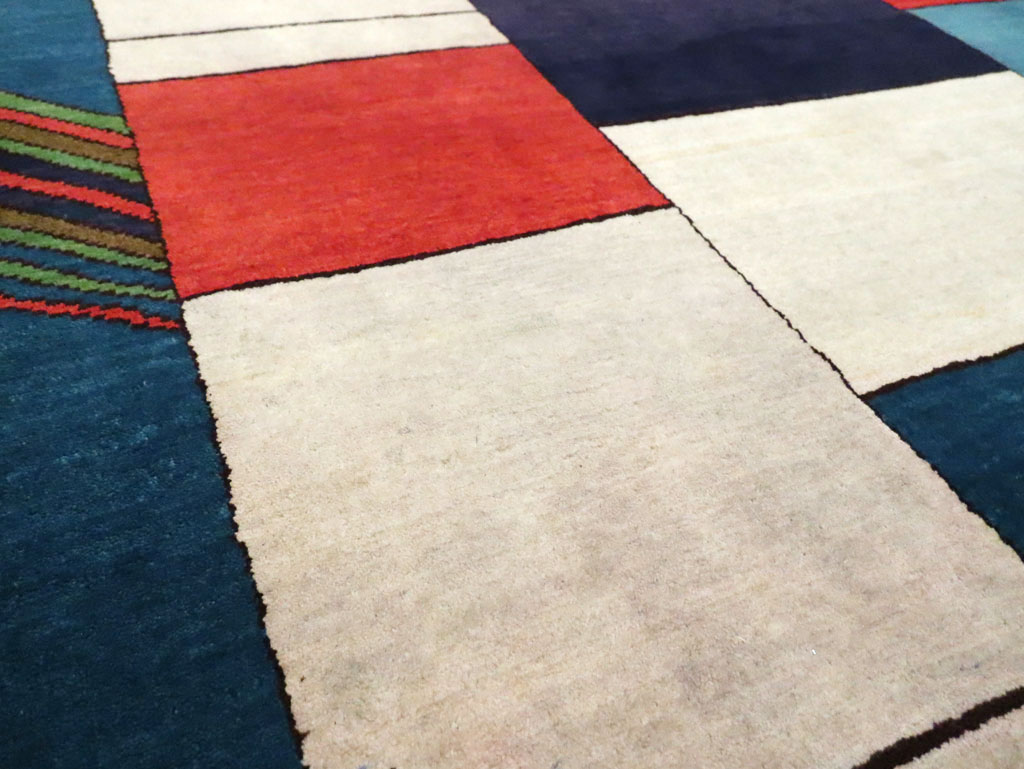 Vintage Persian Mahal Art Deco Carpet Inspired By Edward McKnight Kauffer, No.25353 - Staging