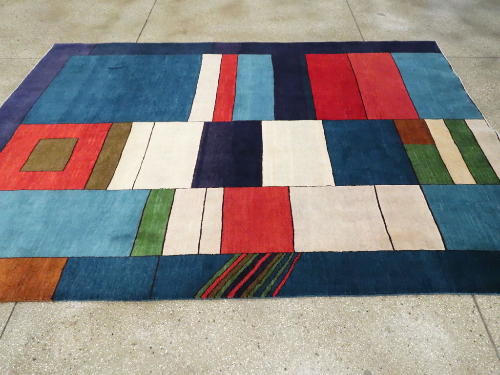 Vintage Persian Mahal Art Deco Carpet Inspired By Edward McKnight Kauffer, No.25353 - Staging