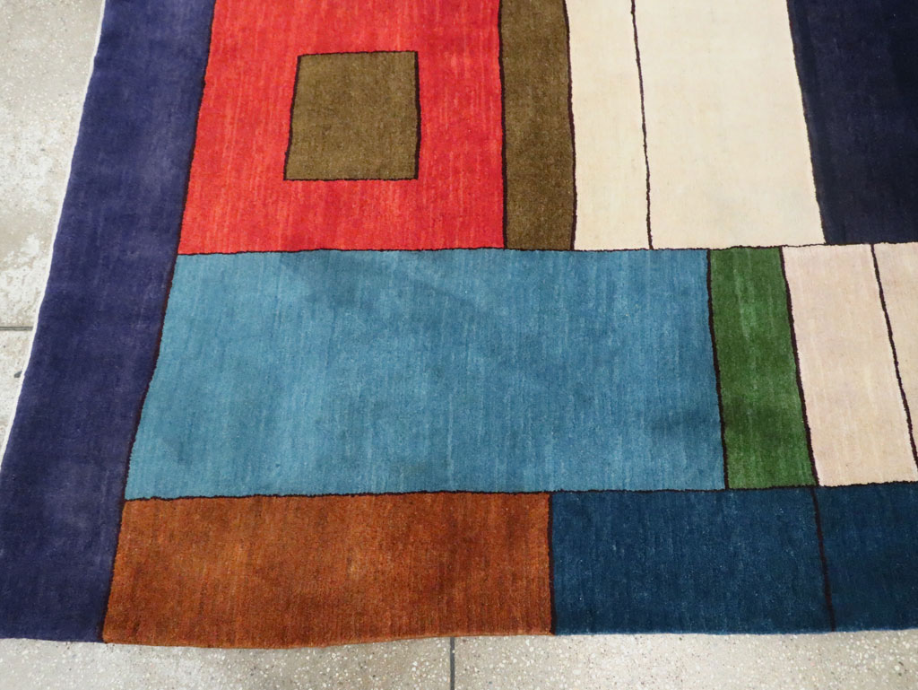 Vintage Persian Mahal Art Deco Carpet Inspired By Edward McKnight Kauffer, No.25353 - Staging