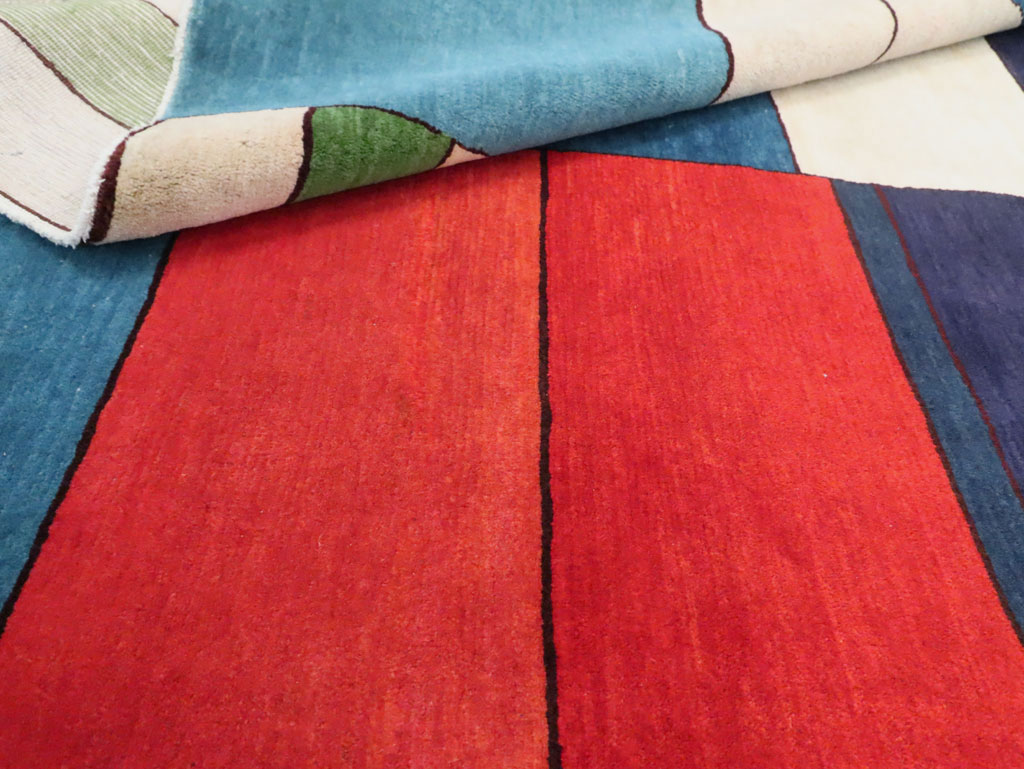 Vintage Persian Mahal Art Deco Carpet Inspired By Edward McKnight Kauffer, No.25353 - Staging