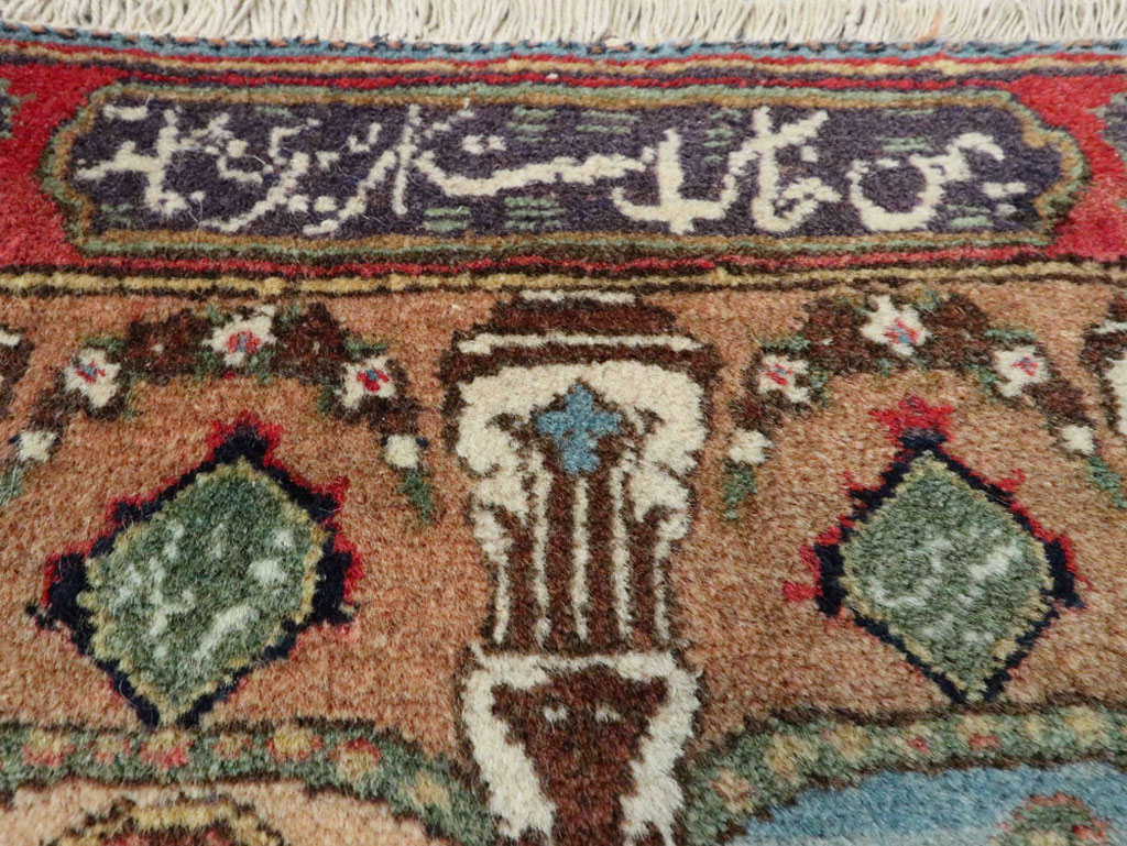 Vintage Persian Tabriz Pictorial Rug, No.25358 - Staging