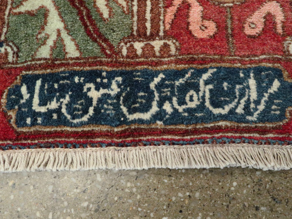 Vintage Persian Tabriz Pictorial Rug, No.25359 - Staging