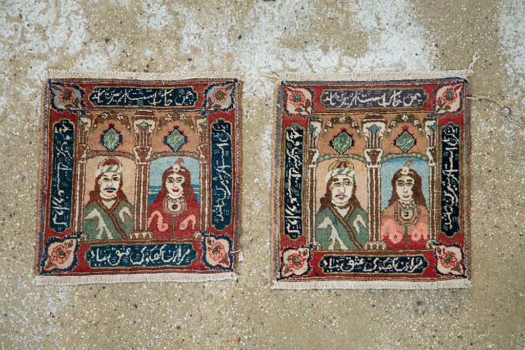 Vintage Persian Tabriz Pictorial Rug, No.25359 - Staging