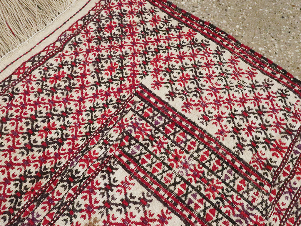 Antique Turkoman Flatweave Kilim, No.25369 - Staging